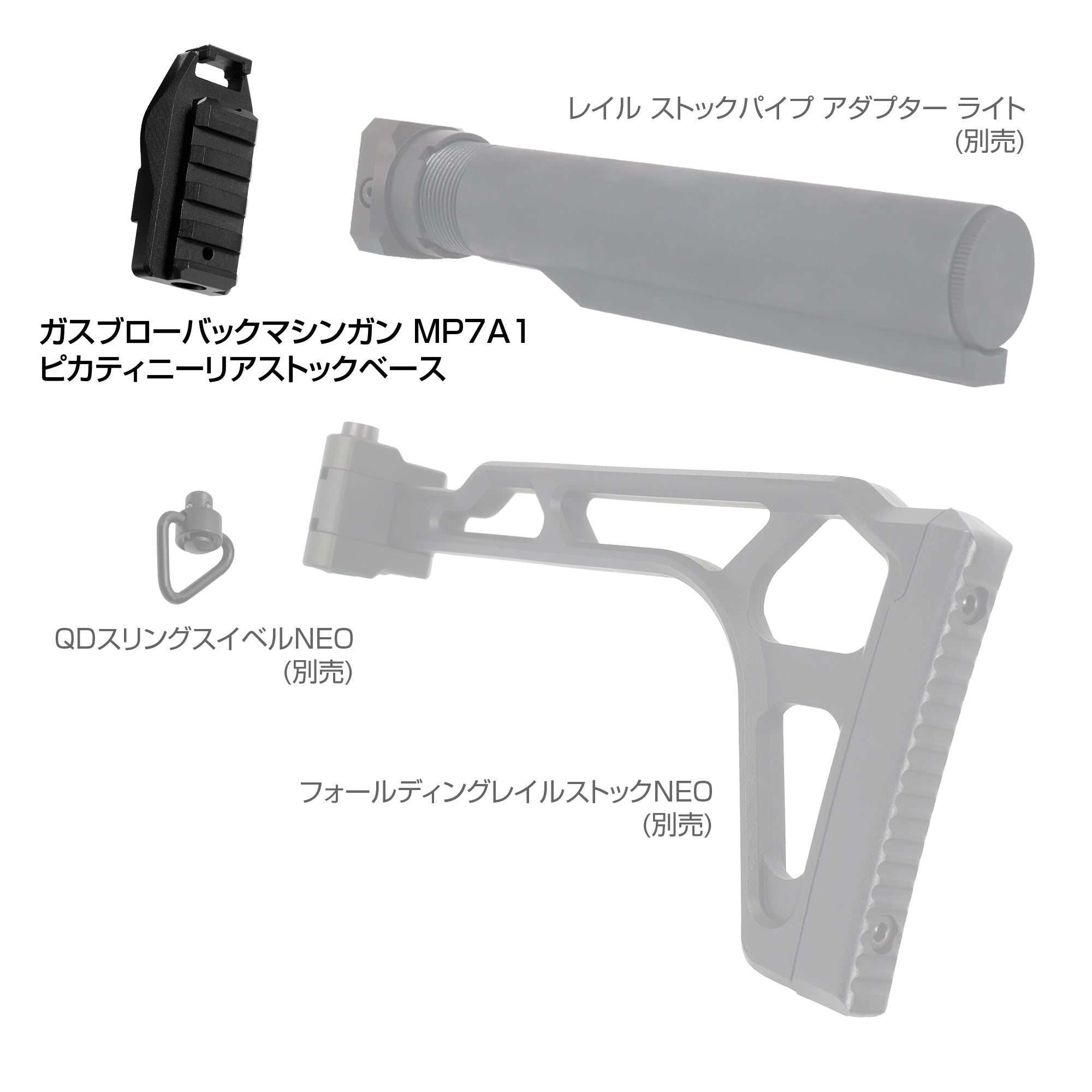 Tokyo Marui GBB MP7A1 Picatinny Rear Stock Base [FirstFactory]