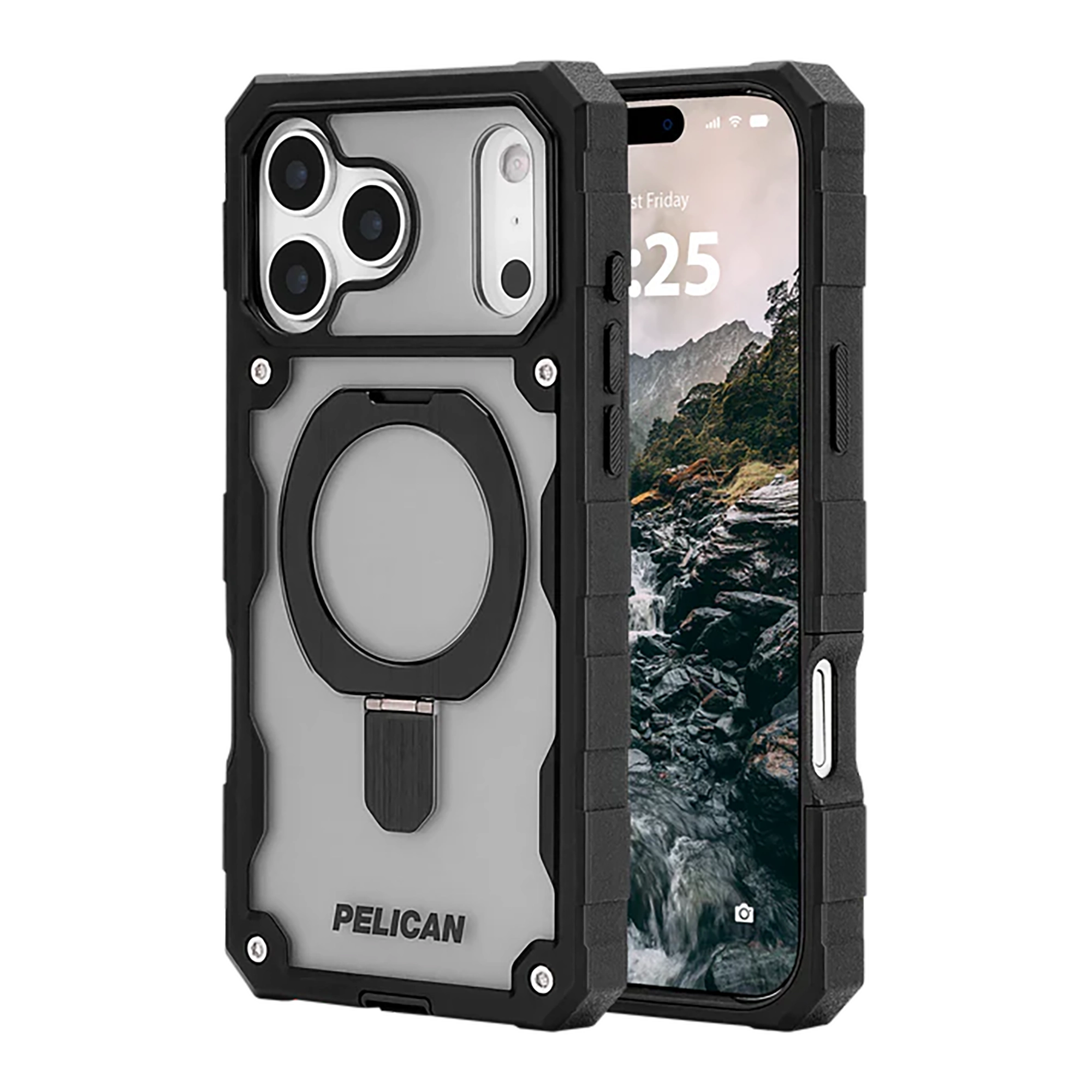 PELICAN SHIELD iPhone17 Pro Max用スマートフォンケース MagSafe対応 スタンド付き【スモーク】 [PELICAN(ペリカン)]