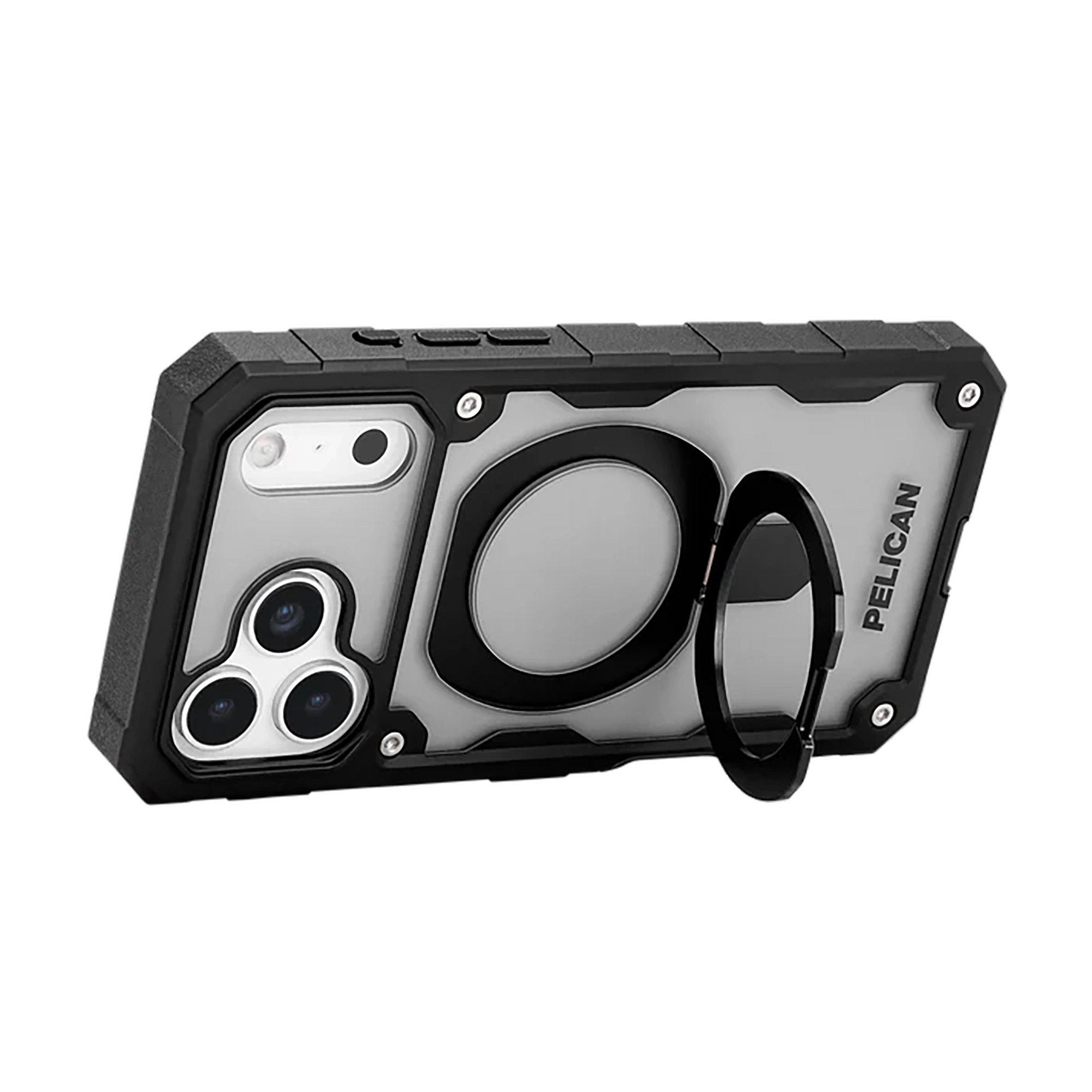 PELICAN SHIELD iPhone17 Pro Max用スマートフォンケース MagSafe対応 スタンド付き【スモーク】 [PELICAN(ペリカン)]