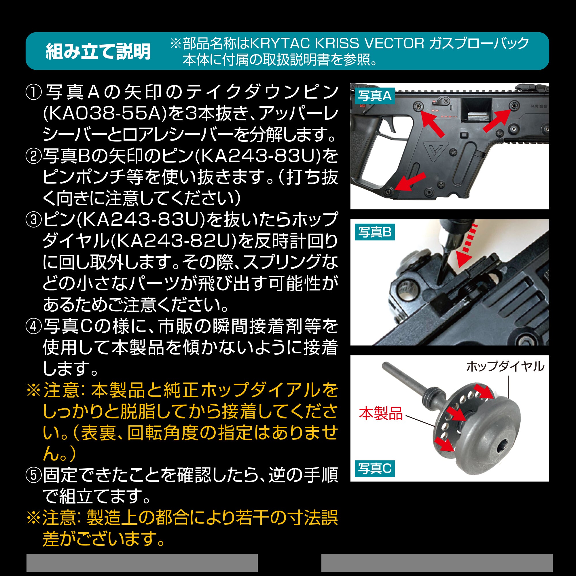 KRYTAC KRISS VECTOR(クリスベクター) ガスブローバック カスタムホップダイヤル[FirstFactory/ファーストファ