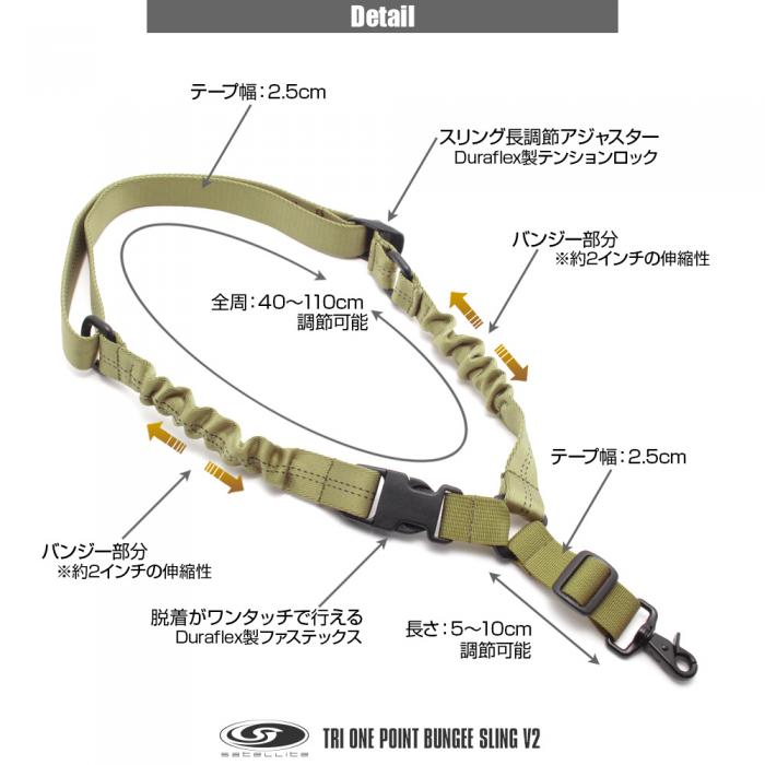 satellite(サテライト)トライワンポイントバンジースリング V2