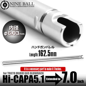 東京マルイ ガスブローバック Hi-CAPA5.1(ハイキャパ5.1)/ハンドガンバレル7インチ NINEBALL[ナインボール]