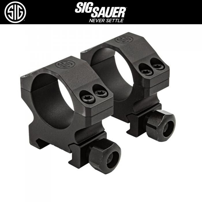 ALPHA1 SCOPE RINGS, 1INCH, LOW PROFILE 0.85 IN. , ALUM, SIG HUNTING, COMPLETE SET, MATTE BLK