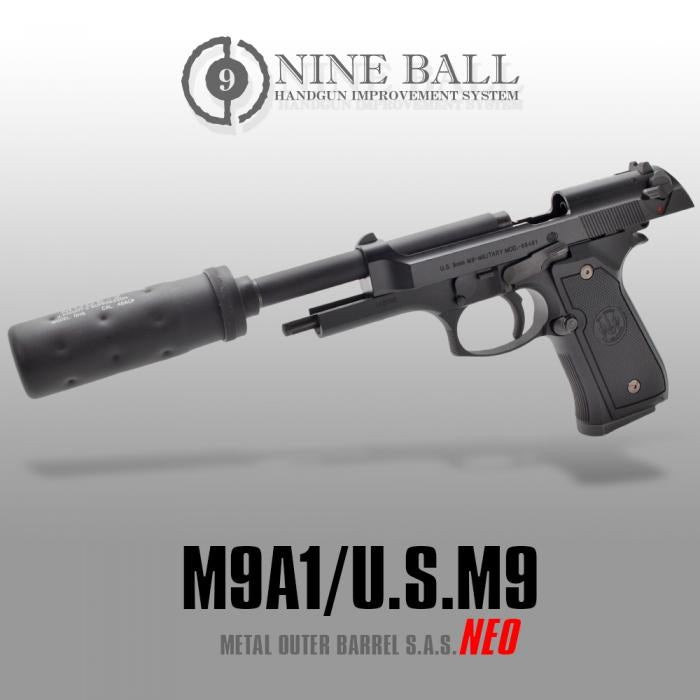 NINE BALL 東京マルイ M9A1/US.M9 メタルアウターバレルSAS NEO[14mm逆 