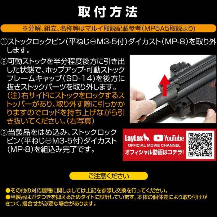 東京マルイ MP5 ピカティニーリアストックベース[FirstFactory/ファーストファクトリー]