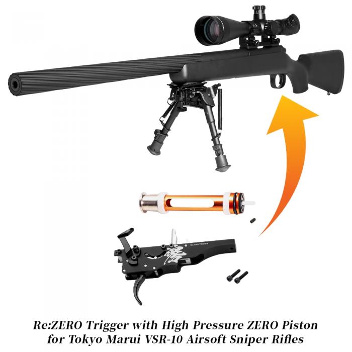 PSS Re:ZERO Trigger with High Pressure ZERO Piston for Tokyo Marui VSR-10 Airsoft Sniper Rifles